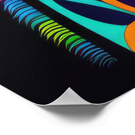 Abstract Kleurrijk Schilderen van een Giraffe 2:3 Poster (Hoek)