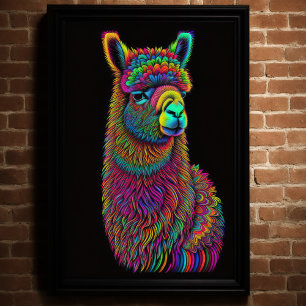 Abstract Kleurrijk Schilderen van een Llama 2:3 Poster