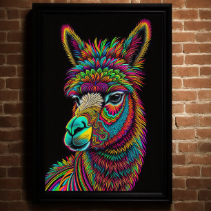 Abstract Kleurrijk Schilderen van een Llama 2:3 Poster