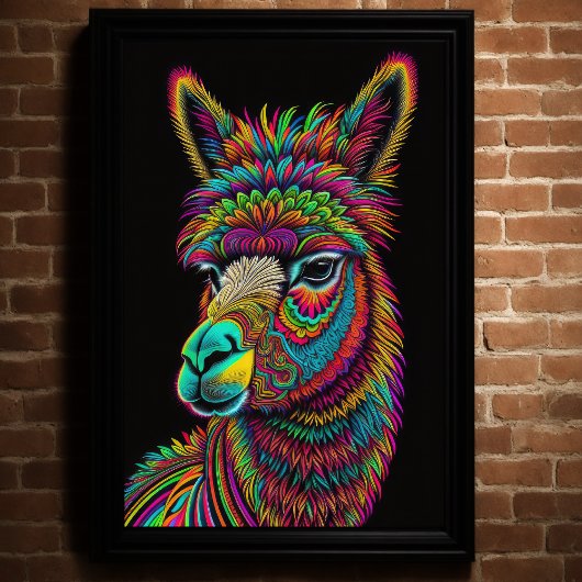 Abstract Kleurrijk Schilderen van een Llama 2:3 Poster