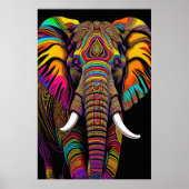 Abstract Kleurrijk Schilderen van een Olifant 2:3 Poster (Voorkant)