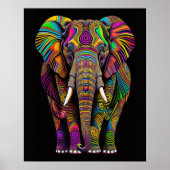 Abstract Kleurrijk Schilderen van een Olifant 5:4 Poster (Voorkant)