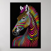 Abstract Kleurrijk Schilderen van een Zebra 2:3 Poster (Voorkant)