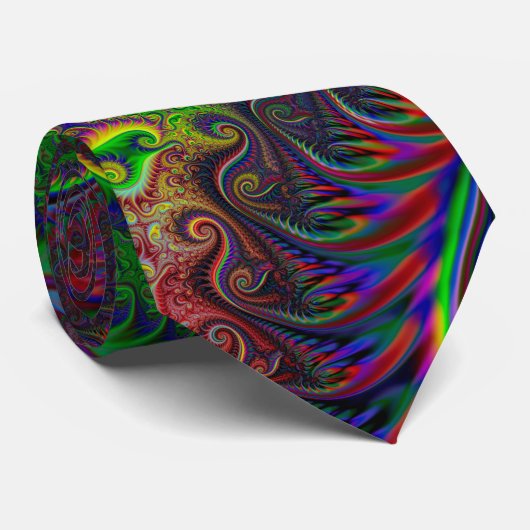 Abstract kleurrijk spiraal stropdas (Opgerold)
