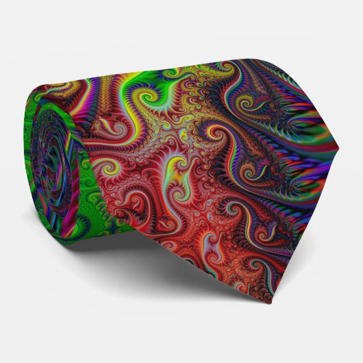 Abstract kleurrijk spiraal stropdas (Opgerold)