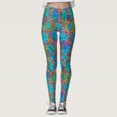 Abstract kleurrijk sterpatroon leggings (Voorkant)