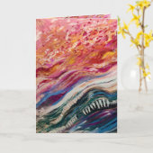 Abstract kleurrijk stromend wenskaart kaart (Gele Bloem)