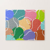 Abstract kleurrijk Tennis Balls Pattern-thema Legpuzzel (Horizontaal)
