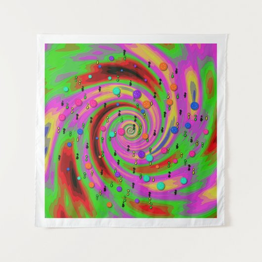 Abstract Kleurrijk Tornado Patroon Wandkleed (Voorkant)