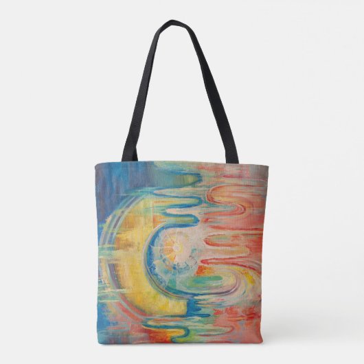 Abstract kleurrijk tote bag (Achterkant)