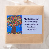 Abstract kleurrijk Tree Shipping Label (Insitu)