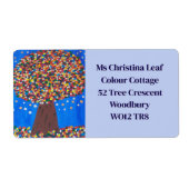 Abstract kleurrijk Tree Shipping Label (Voorkant)