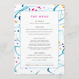 Abstract kleurrijk tropisch event custom menu