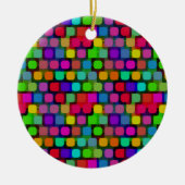 Abstract kleurrijk vierkant patroon keramisch ornament (Voorkant)