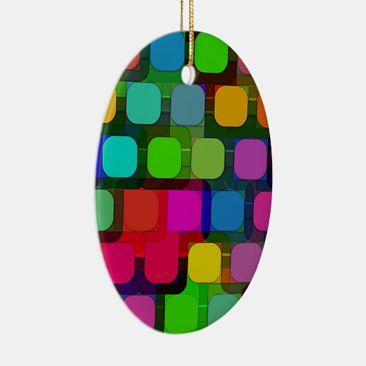 Abstract kleurrijk vierkant patroon keramisch ornament (Rechts)