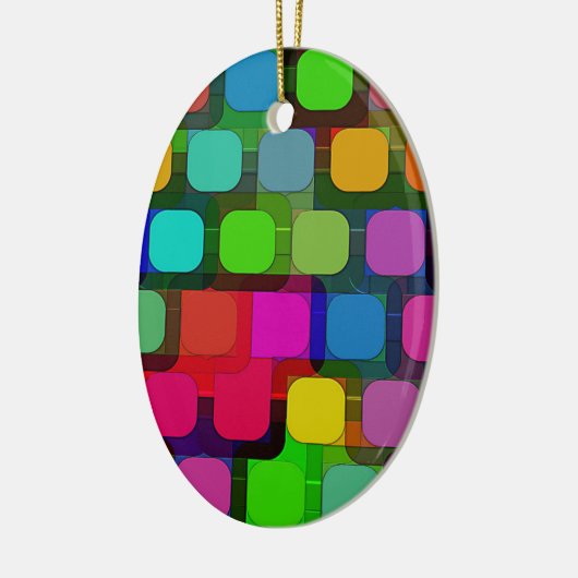 Abstract kleurrijk vierkant patroon keramisch ornament (Links)