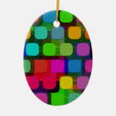 Abstract kleurrijk vierkant patroon keramisch ornament (Voorkant)