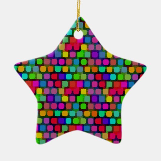 Abstract kleurrijk vierkant patroon keramisch ornament (Voorkant)