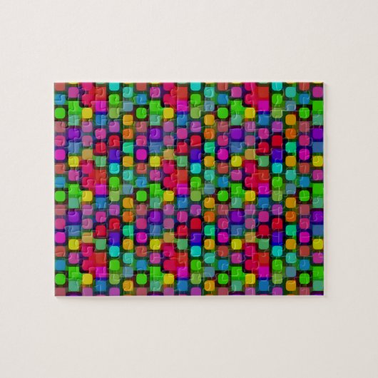 Abstract kleurrijk vierkant patroon legpuzzel (Horizontaal)