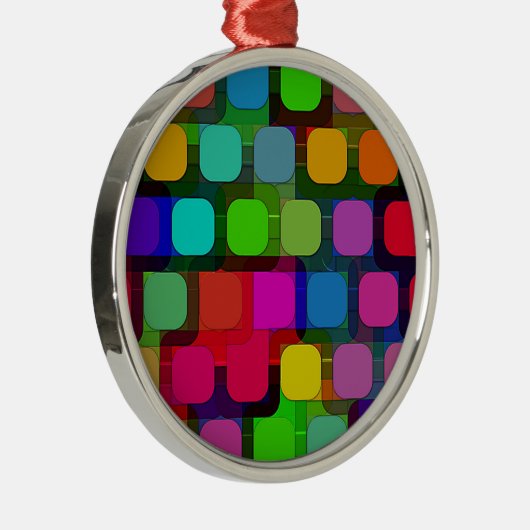 Abstract kleurrijk vierkant patroon metalen ornament (Rechts)