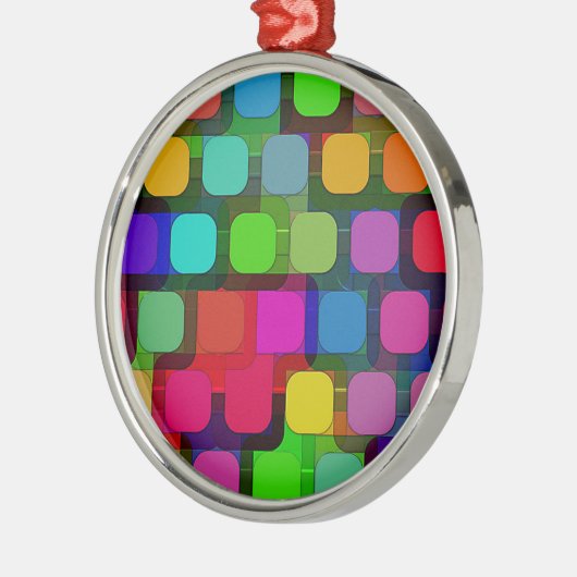 Abstract kleurrijk vierkant patroon metalen ornament (Links)