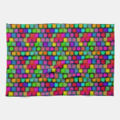 Abstract kleurrijk vierkant patroon theedoek (Horizontaal)