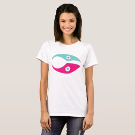 Abstract kleurrijk vissen symbool minimaal ontwerp t-shirt