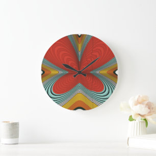 Abstract Kleurrijk Vlinderpatroon Ontwerp Grote Klok