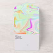 Abstract kleurrijk vloeibaar huwelijk   all in one uitnodiging (Buitenkant)