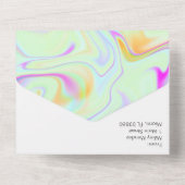 Abstract kleurrijk vloeibaar huwelijk   all in one uitnodiging (Achterkant)