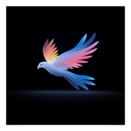 Abstract kleurrijk vogelontwerp perfect poster