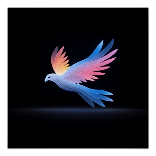 Abstract kleurrijk vogelontwerp perfect poster (Voorkant)