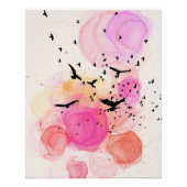 Abstract kleurrijk vogelpatroon poster (Voorkant)