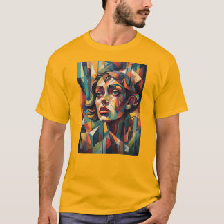 Abstract kleurrijk vrouwengezicht t-shirt