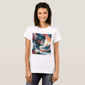 Abstract kleurrijk vrouwengezicht t-shirt (Voorkant volledig)