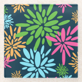 Abstract kleurrijk vuurwerkbloemen Onderzetter