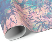 Abstract kleurrijk Waterverf bloemmotief Cadeaupapier (Rol Hoek)