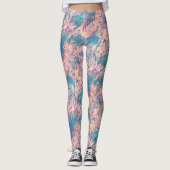Abstract kleurrijk Waterverf bloemmotief Leggings (Voorkant)