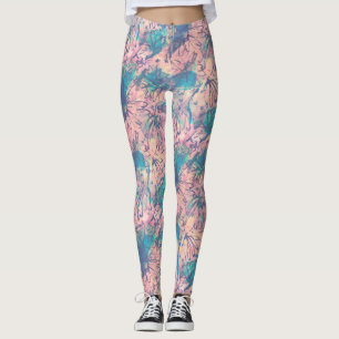 Abstract kleurrijk Waterverf bloemmotief Leggings