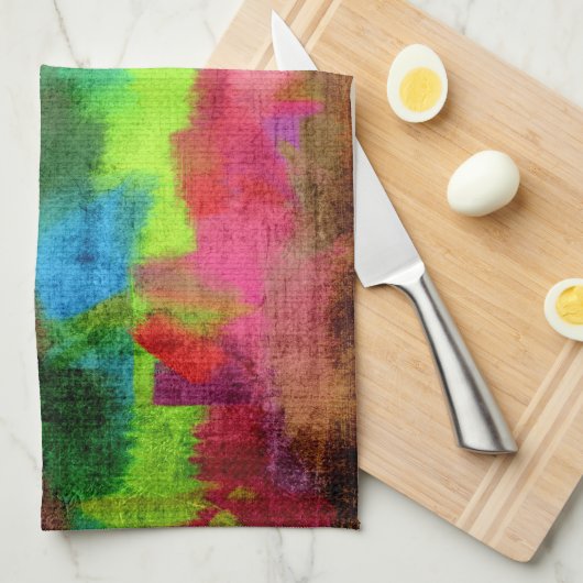 Abstract kleurrijk Waterverf patroon Theedoek (Quarter Fold)