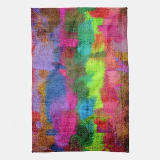 Abstract kleurrijk Waterverf patroon Theedoek (Verticaal)