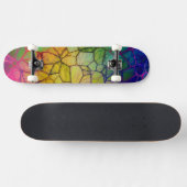 Abstract, kleurrijk web persoonlijk skateboard (Horizontaal)