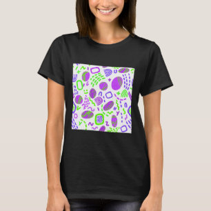 Abstract kleurrijk wervelig geometrisch patroon t-shirt