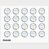 Abstract Kleurrijke Aangepaste Bruidsdouche Bedank Ronde Sticker (Vel)