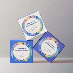 Abstract Kleurrijke Aangepaste Bruidsdouche Bedank Ronde Sticker