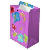 Abstract Kleurrijke Bloemige Kunst Midden Geschenk Medium Cadeauzakje (Voorkant Gekanteld)