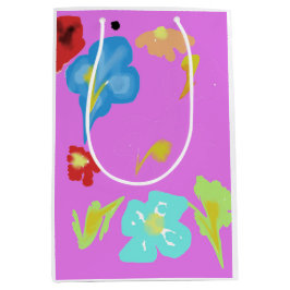 Abstract Kleurrijke Bloemige Kunst Middenformaat C Medium Cadeauzakje