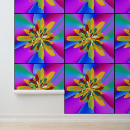 Abstract Kleurrijke Bloemige Mandala Kunst  Behang