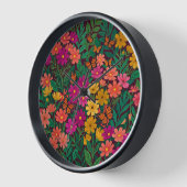Abstract Kleurrijke Boho Cosmos Bloemen Kunst Klok (Hoek)