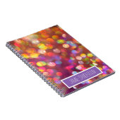 Abstract kleurrijke Bokeh voegt Jouw naam toe Notitieboek (Rechterzijde)